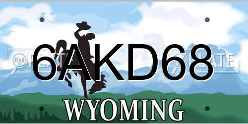 6AKD68 Wyoming License Plate