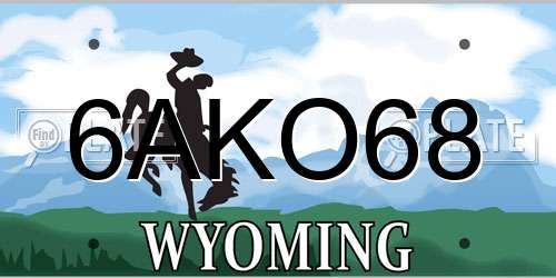 6AKO68 Wyoming License Plate
