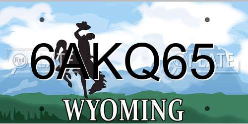 6AKQ65 Wyoming License Plate