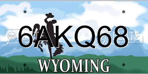 6AKQ68 Wyoming License Plate
