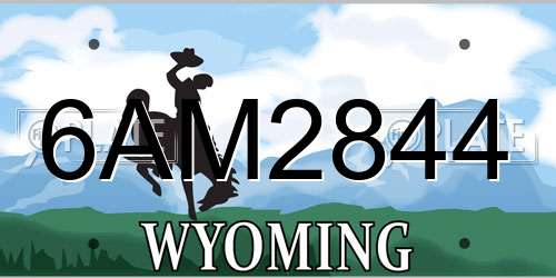 6AM2844 Wyoming License Plate