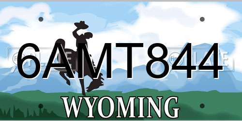 6AMT844 Wyoming License Plate
