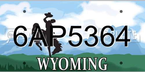 6AP5364 Wyoming License Plate