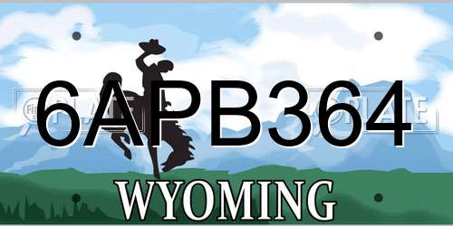 6APB364 Wyoming License Plate