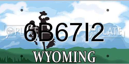 6B67I2 Wyoming License Plate