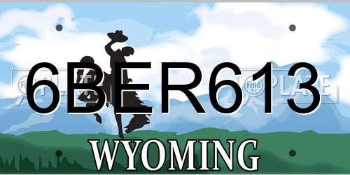 6BER613 Wyoming License Plate