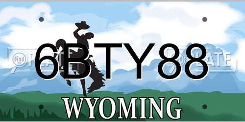 6BTY88 Wyoming License Plate