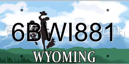 6BWI881 Wyoming License Plate