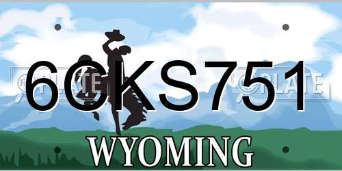 6CKS751 Wyoming License Plate