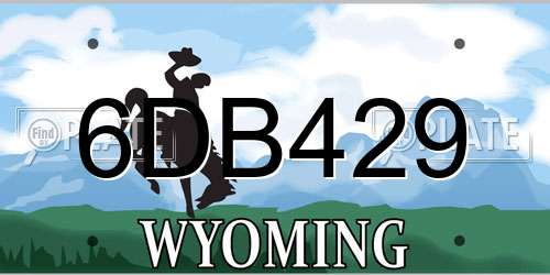 6DB429 Wyoming License Plate