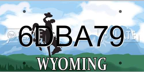 6DBA79 Wyoming License Plate