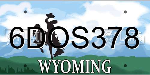 6DOS378 Wyoming License Plate