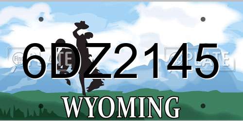 6DZ2145 Wyoming License Plate
