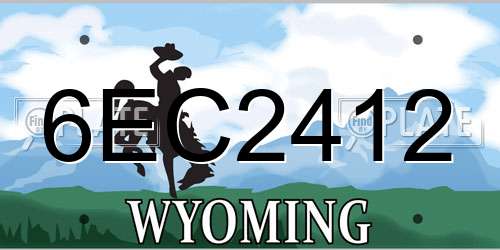 6EC2412 Wyoming License Plate