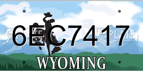 6EC7417 Wyoming License Plate