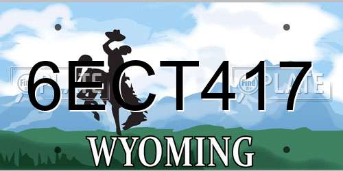 6ECT417 Wyoming License Plate