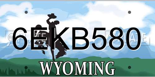 6EKB580 Wyoming License Plate