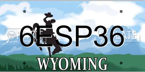 6ESP36 Wyoming License Plate
