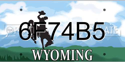 6F74B5 Wyoming License Plate