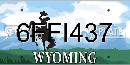 6FFI437 Wyoming License Plate