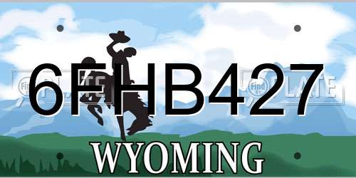 6FHB427 Wyoming License Plate