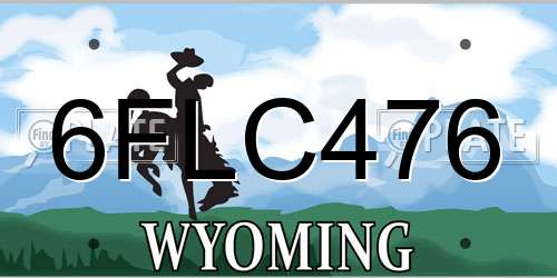 6FLC476 Wyoming License Plate