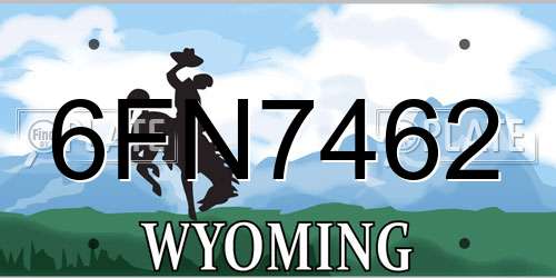 6FN7462 Wyoming License Plate