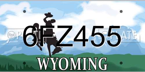 6FZ455 Wyoming License Plate