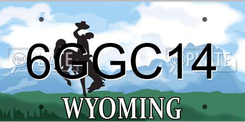 6GGC14 Wyoming License Plate