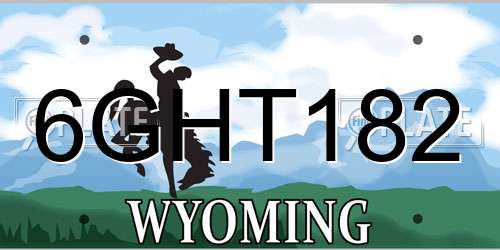6GHT182 Wyoming License Plate