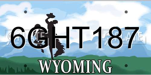 6GHT187 Wyoming License Plate