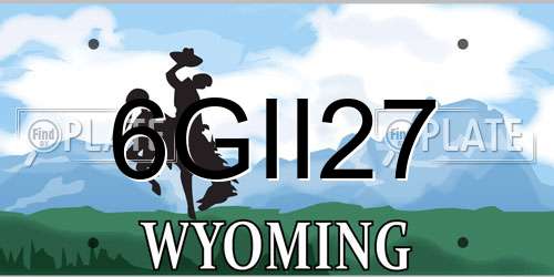 6GII27 Wyoming License Plate