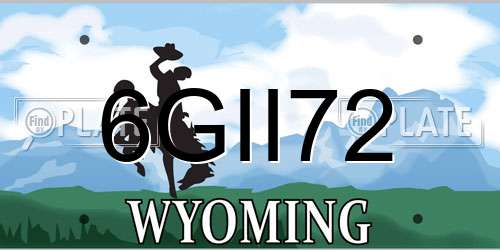 6GII72 Wyoming License Plate