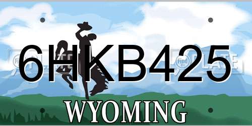 6HKB425 Wyoming License Plate