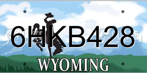 6HKB428 Wyoming License Plate
