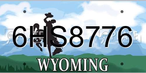 6HS8776 Wyoming License Plate