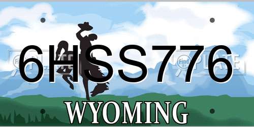 6HSS776 Wyoming License Plate