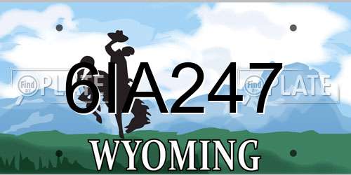 6IA247 Wyoming License Plate