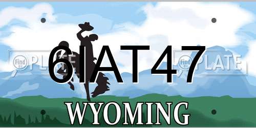 6IAT47 Wyoming License Plate