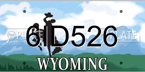 6ID526 Wyoming License Plate