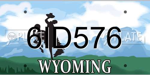 6ID576 Wyoming License Plate