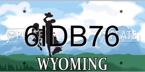 6IDB76 Wyoming License Plate