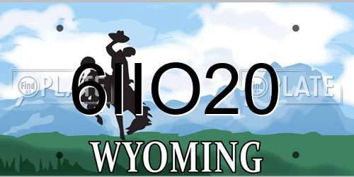 6IIO20 Wyoming License Plate