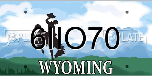 6IIO70 Wyoming License Plate