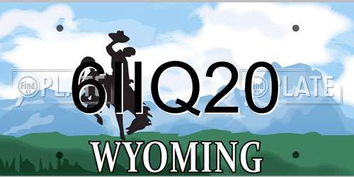 6IIQ20 Wyoming License Plate