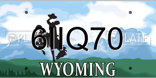6IIQ70 Wyoming License Plate