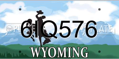 6IQ576 Wyoming License Plate
