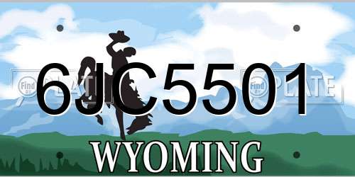 6JC5501 Wyoming License Plate