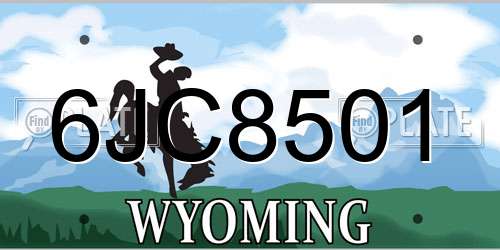 6JC8501 Wyoming License Plate