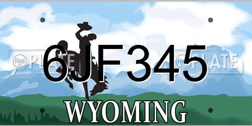 6JF345 Wyoming License Plate